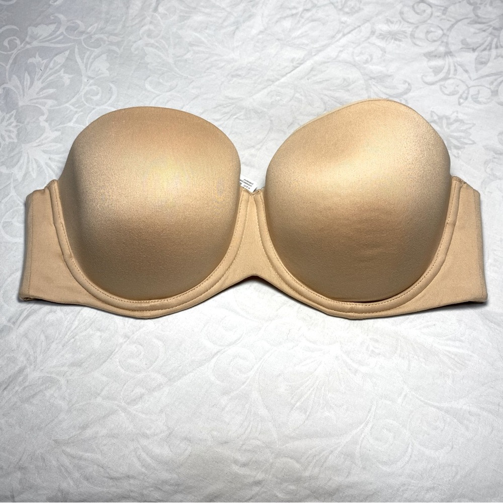 Calvin Klein EUC Like New Strapless Bra Underwire Supportive Cream Tan Nude 36C